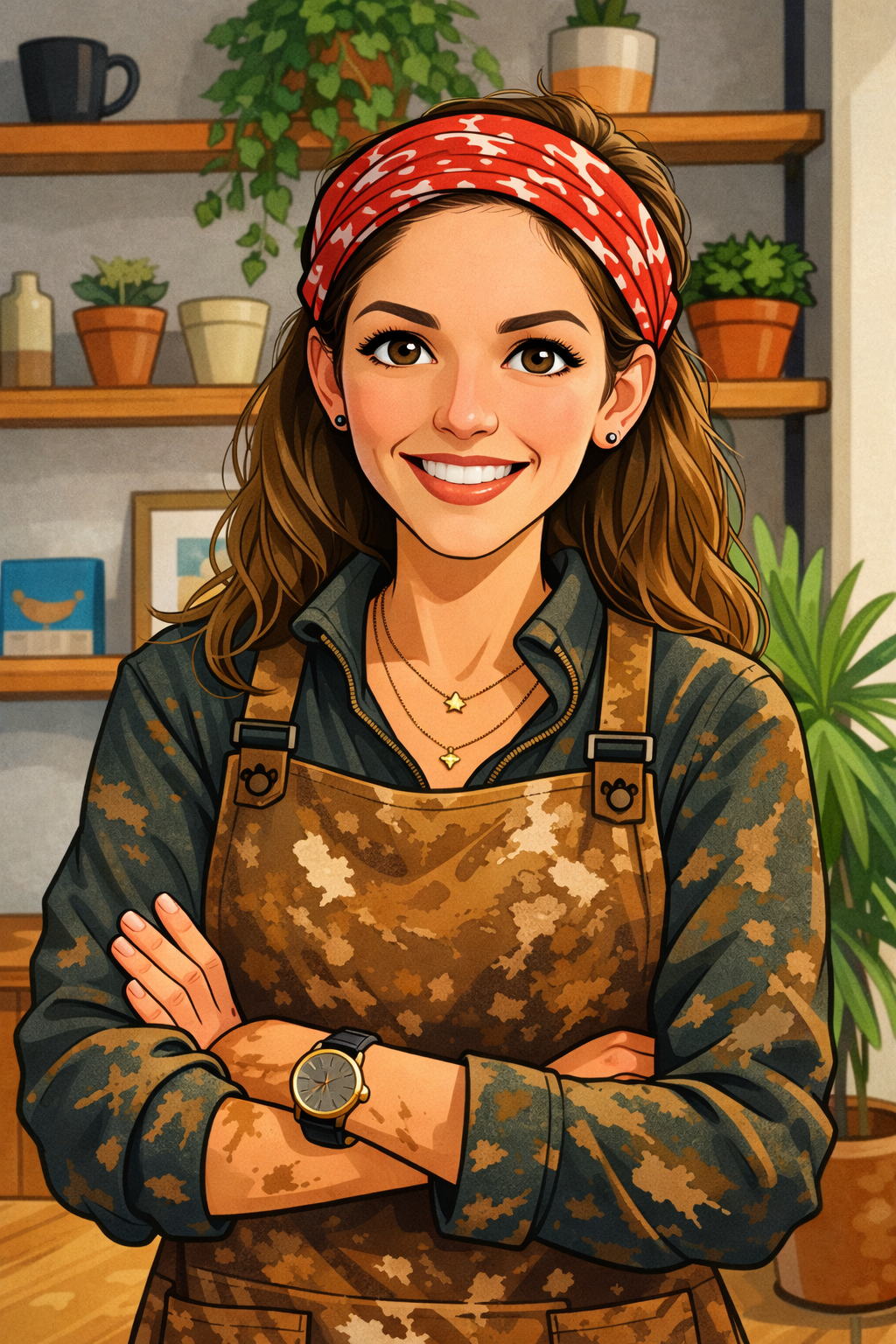 Cartoon portrait of Andrea